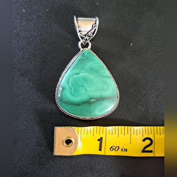 Sterling Silver Malachite Pendant - Picture 4 of 13